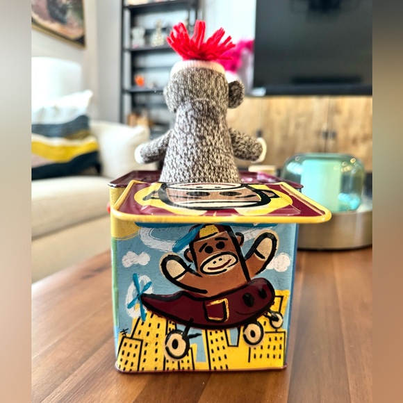 Sock Monkey Jack in the Box - Picture 5 of 9